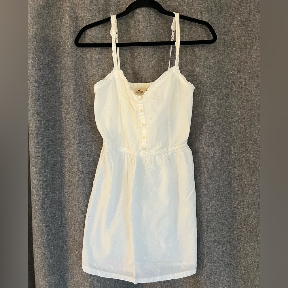 Hollister White Button-Down Dress